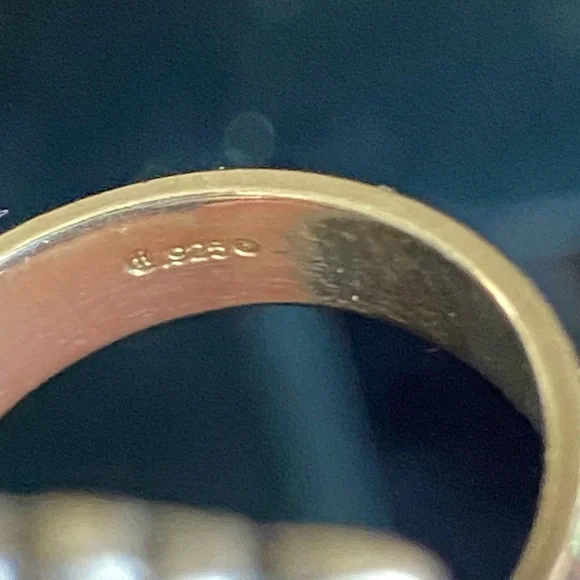 Sterling Carolyn Pollack Oval Rhodochrosite Cabochon Southwestern Jewelry Ring - Picture 5 of 11